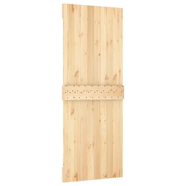 vidaXL Skjutdörr med beslag 80x210 cm massiv furu