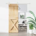 Miniatyrbilde 11 av 11: vidaXL Skyvedør med monteringstilbehør 70x210 cm heltre furu