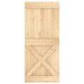 Miniatyrbilde 3 av 11: vidaXL Skyvedør med monteringstilbehør 90x210 cm heltre furu