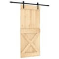 Miniatyrbilde 1 av 11: vidaXL Skyvedør med monteringstilbehør 90x210 cm heltre furu