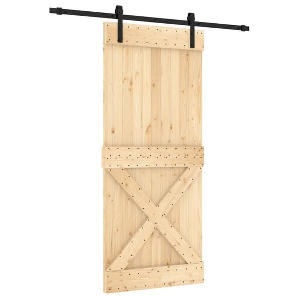 vidaXL Skyvedør med monteringstilbehør 90x210 cm heltre furu