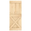 Miniatyrbilde 3 av 11: vidaXL Skyvedør med monteringstilbehør 85x210 cm heltre furu