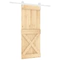 Miniatyrbilde 1 av 11: vidaXL Skyvedør med monteringstilbehør 85x210 cm heltre furu