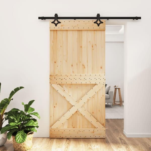 vidaXL Liukuovi asennustarvikkeineen 100x210 cm täysi mänty