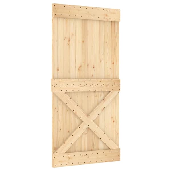 vidaXL Liukuovi asennustarvikkeineen 100x210 cm täysi mänty