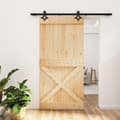Miniatyrbilde 11 av 11: vidaXL Skyvedør med monteringstilbehør 100x210 cm heltre furu