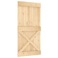Miniatyrbilde 2 av 11: vidaXL Skyvedør med monteringstilbehør 100x210 cm heltre furu