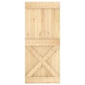 Miniatyrbilde 3 av 11: vidaXL Skyvedør med monteringstilbehør 90x210 cm heltre furu