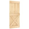 Miniatyrbilde 2 av 11: vidaXL Skyvedør med monteringstilbehør 90x210 cm heltre furu