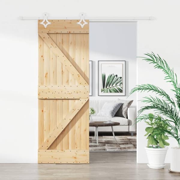 vidaXL Skyvedør med monteringstilbehør 80x210 cm heltre furu