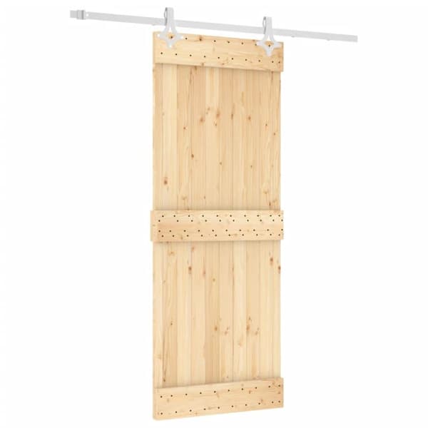 vidaXL skydedør med monteringssæt 80x210 cm massivt fyrretræ