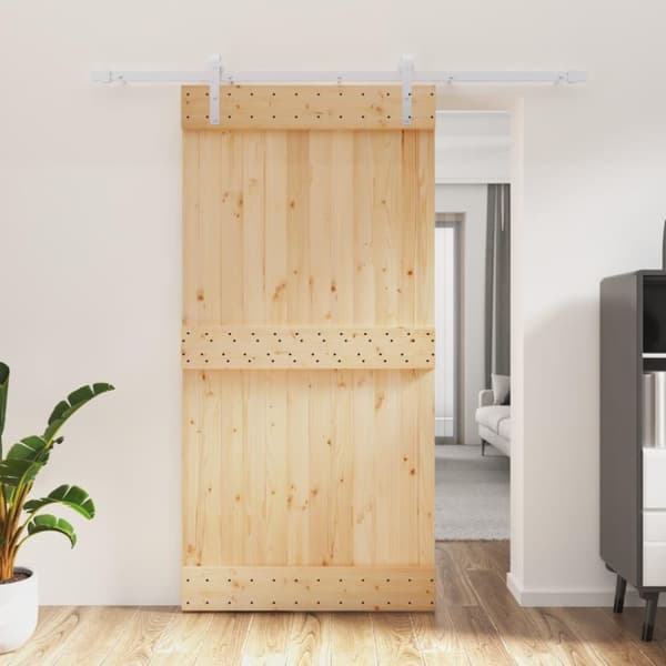 vidaXL Skyvedør med monteringstilbehør 100x210 cm heltre furu