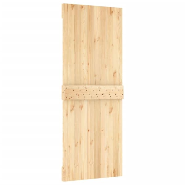 vidaXL Skjutdörr med beslag 80x210 cm massiv furu