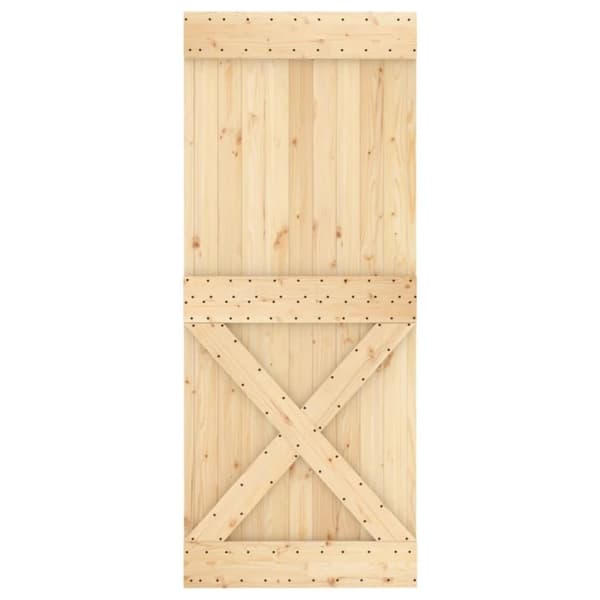 vidaXL Skyvedør med monteringstilbehør 100x210 cm heltre furu