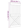 Miniatyrbilde 10 av 11: vidaXL Skyvedør med monteringstilbehør 100x210 cm heltre furu