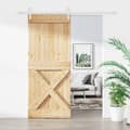 Miniatyrbilde 11 av 11: vidaXL Skyvedør med monteringstilbehør 100x210 cm heltre furu