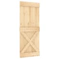 Miniatyrbilde 2 av 11: vidaXL Skyvedør med monteringstilbehør 100x210 cm heltre furu