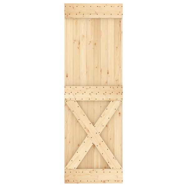vidaXL Skyvedør med monteringstilbehør 80x210 cm heltre furu
