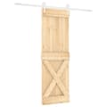 Miniatyrbilde 1 av 11: vidaXL Skyvedør med monteringstilbehør 80x210 cm heltre furu