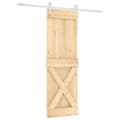 Miniatyrbilde 1 av 11: vidaXL Skyvedør med monteringstilbehør 70x210 cm heltre furu