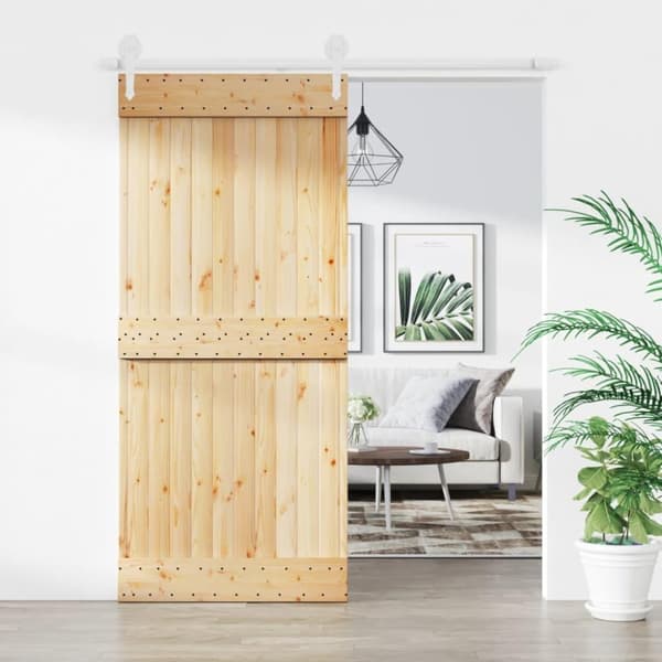 vidaXL Skyvedør med monteringstilbehør 90x210 cm heltre furu
