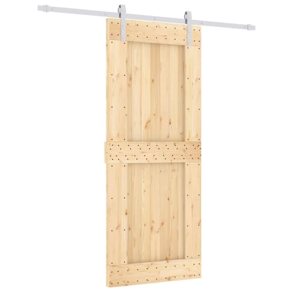 vidaXL Skyvedør med monteringstilbehør 85x210 cm heltre furu