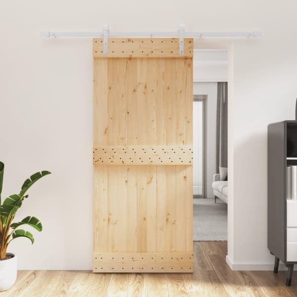 vidaXL Skyvedør med monteringstilbehør 90x210 cm heltre furu