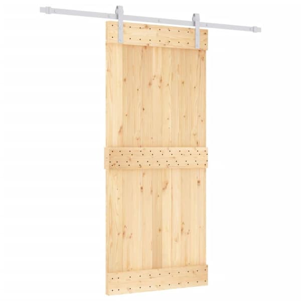 vidaXL Skyvedør med monteringstilbehør 90x210 cm heltre furu