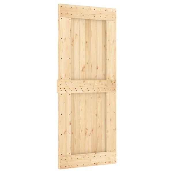 vidaXL Skyvedør med monteringstilbehør 85x210 cm heltre furu