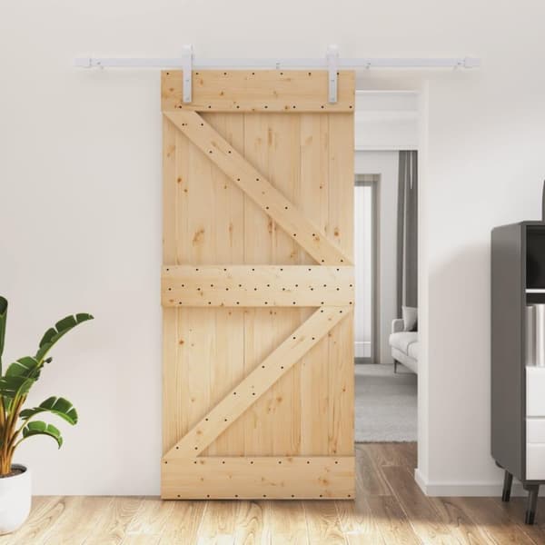 vidaXL Skyvedør med monteringstilbehør 95x210 cm heltre furu