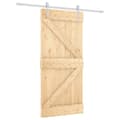 Miniatyrbilde 1 av 11: vidaXL Skyvedør med monteringstilbehør 95x210 cm heltre furu