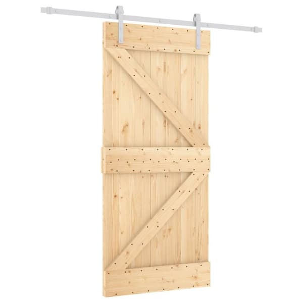 vidaXL Skyvedør med monteringstilbehør 95x210 cm heltre furu
