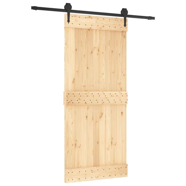 vidaXL skydedør med monteringssæt 90x210 cm massivt fyrretræ