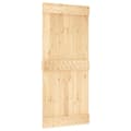 Miniatyrbilde 2 av 11: vidaXL Skyvedør med monteringstilbehør 90x210 cm heltre furu