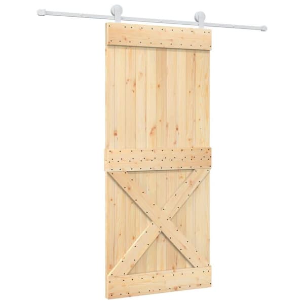vidaXL Liukuovi asennustarvikkeineen 90x210 cm täysi mänty