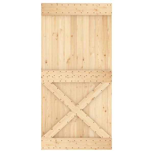 vidaXL Liukuovi asennustarvikkeineen 100x210 cm täysi mänty