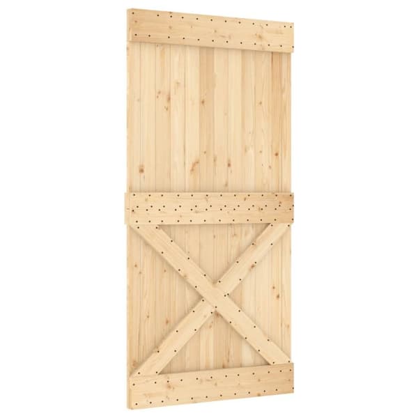 vidaXL Liukuovi asennustarvikkeineen 100x210 cm täysi mänty