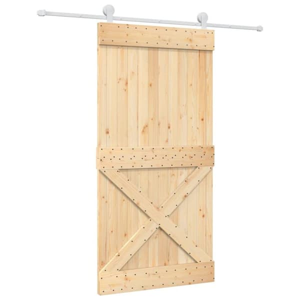vidaXL Liukuovi asennustarvikkeineen 100x210 cm täysi mänty