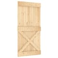 Miniatyrbilde 2 av 11: vidaXL Skyvedør med monteringstilbehør 100x210 cm heltre furu