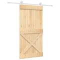 Miniatyrbilde 1 av 11: vidaXL Skyvedør med monteringstilbehør 100x210 cm heltre furu