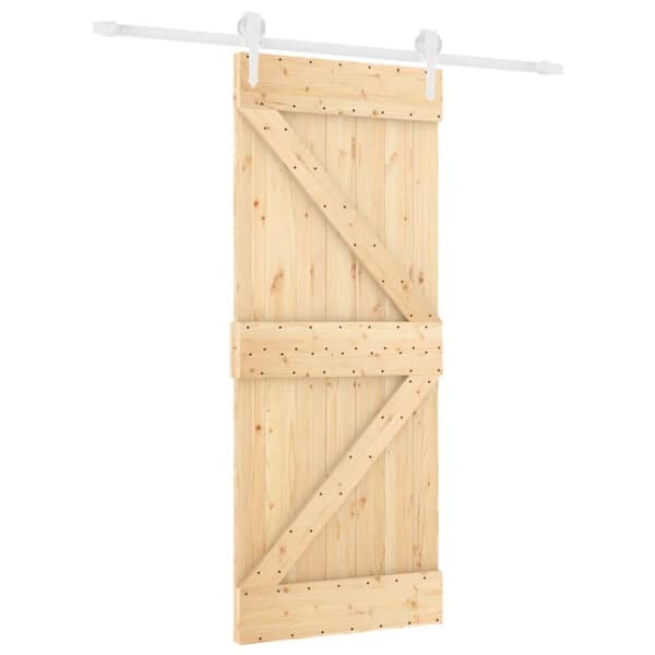 vidaXL Skyvedør med monteringstilbehør 85x210 cm heltre furu