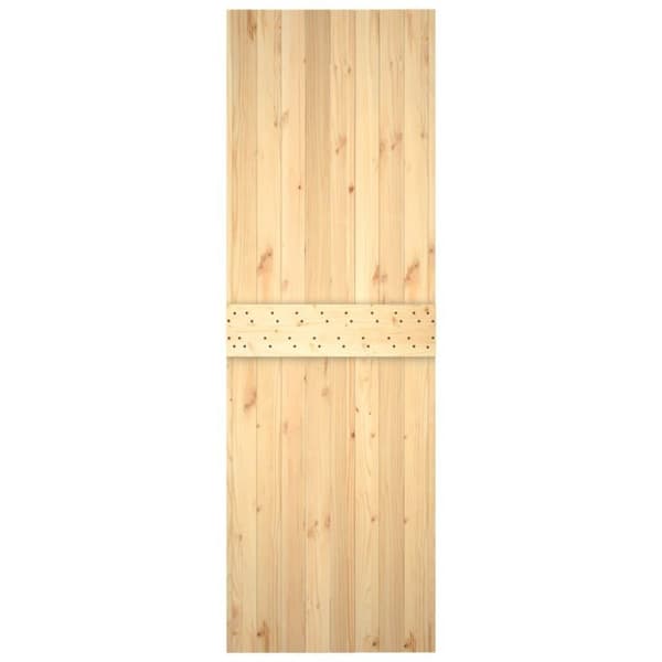vidaXL Skjutdörr med beslag 70x210 cm massiv furu