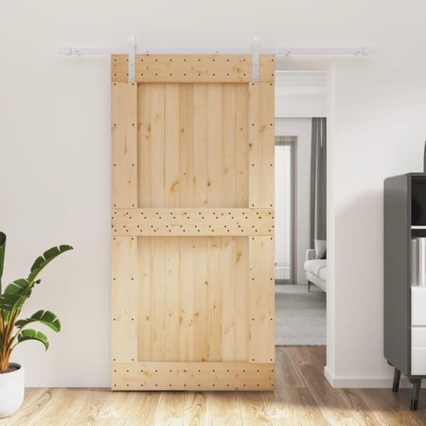 vidaXL Skyvedør med monteringstilbehør 100x210 cm heltre furu