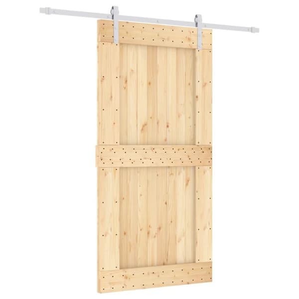 vidaXL Skyvedør med monteringstilbehør 100x210 cm heltre furu