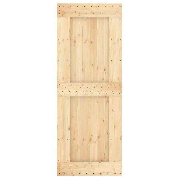 vidaXL skydedør med monteringssæt 80x210 cm massivt fyrretræ