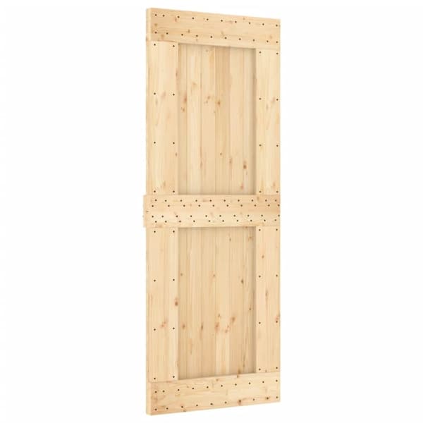 vidaXL skydedør med monteringssæt 80x210 cm massivt fyrretræ