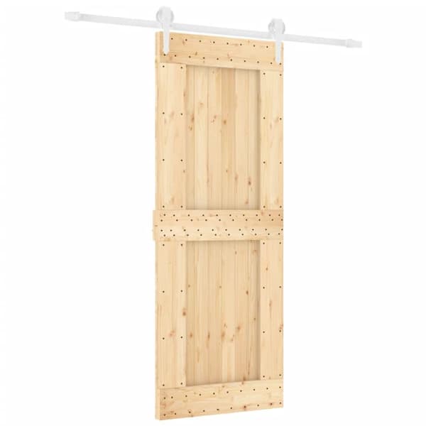 vidaXL Skyvedør med monteringstilbehør 80x210 cm heltre furu