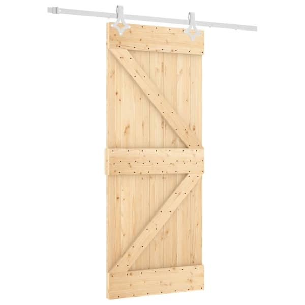 vidaXL Skyvedør med monteringstilbehør 85x210 cm heltre furu