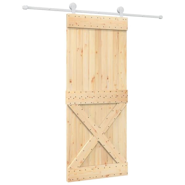 vidaXL Liukuovi asennustarvikkeineen 85x210 cm täysi mänty