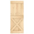 Miniatyrbilde 3 av 11: vidaXL Skyvedør med monteringstilbehør 85x210 cm heltre furu